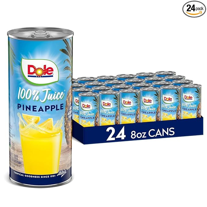 Dole 100% Pineapple Juice, No Added Sugar, Excellent Source of Vitamin C, 100% Fruit Juice, Packa... | Amazon (US)
