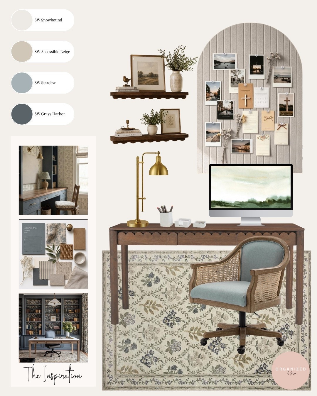 A workspace inspired by English Cottage charm. Dark wood and blue accents, makes this space feel calm and inviting. Add detailed wallpaper to fill the space with warmth and character.

#OfficeInspiration #TimelessDesign #InteriorStyling #HomeDecorIdeas

Comment SHOP below to receive a DM with the link to this post on our LTK 🛍️

#LTKHome
