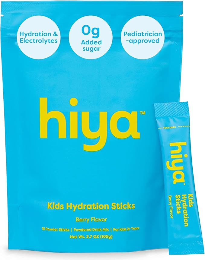 Hiya Kids Hydration with Electrolytes - Zero Added Sugar Berry Flavored Kids Hydration Packets - ... | Amazon (US)