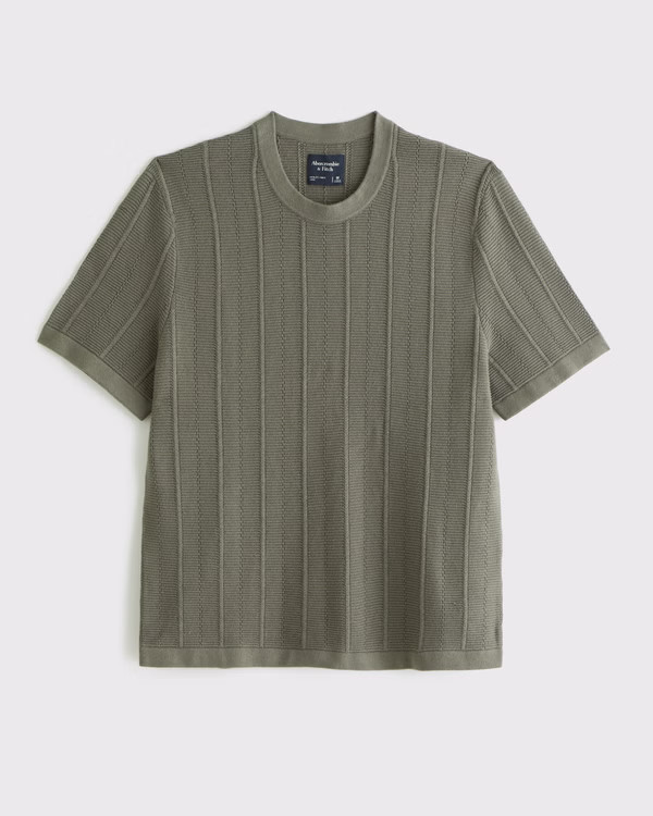 Men's Stitched Sweater Tee | Men's Tops | Abercrombie.com | Abercrombie & Fitch (US)