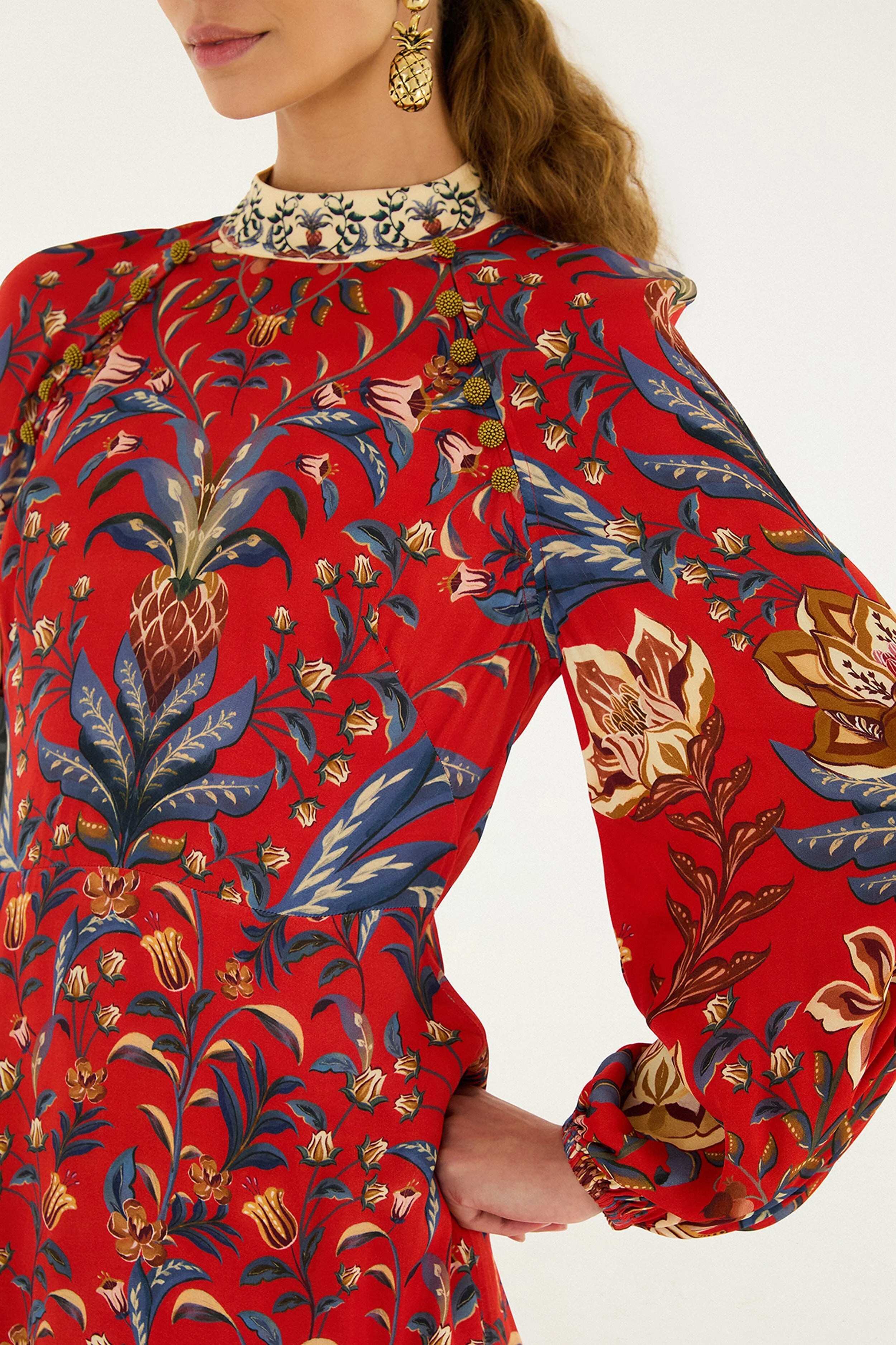 Red Winter Breeze Lenzing� Ecovero� Viscose Mini Dress | FARM Rio | FarmRio (US)