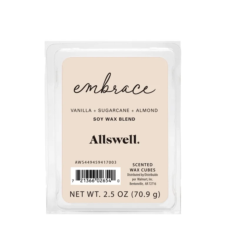 Allswell 6 Cube Wax Melts, Embrace (Vanilla + Sugarcane + Almond), 2.5 oz | Walmart (US)