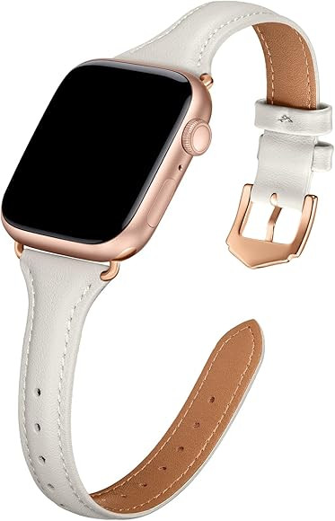 DaQin Slim Leather Band Compatible with Apple Watch Band for Women 40mm 38mm 41mm 42mm 44mm 46mm ... | Amazon (US)