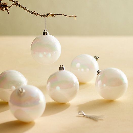 Shatterproof Plastic Globe Ornaments, Set of 6 | Terrain