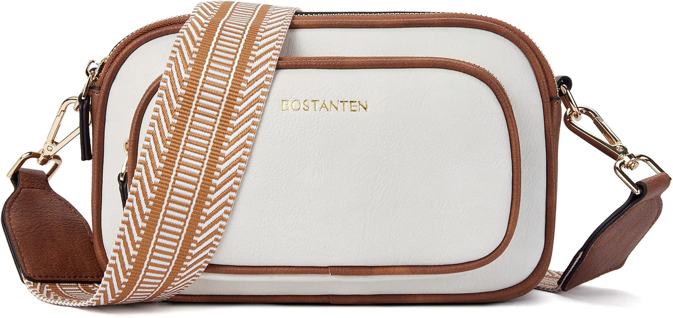 BOSTANTEN Crossbody Bags for Women Vegan Leather Purse Shoulder Handbags with Wide Strap | Amazon (US)