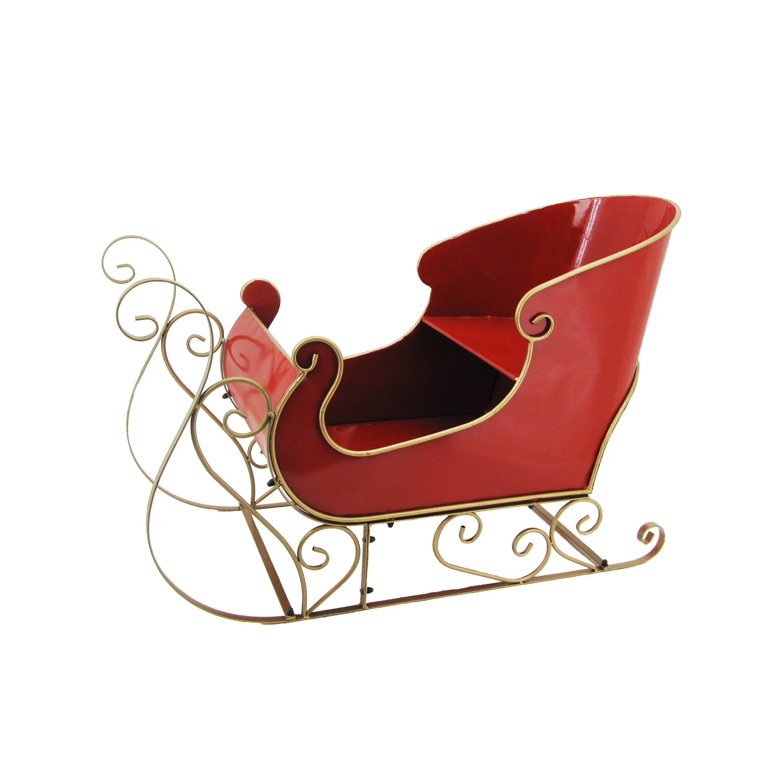 Large Metal Holiday Christmas Sleigh Decoration 3FT Long | Wayfair North America