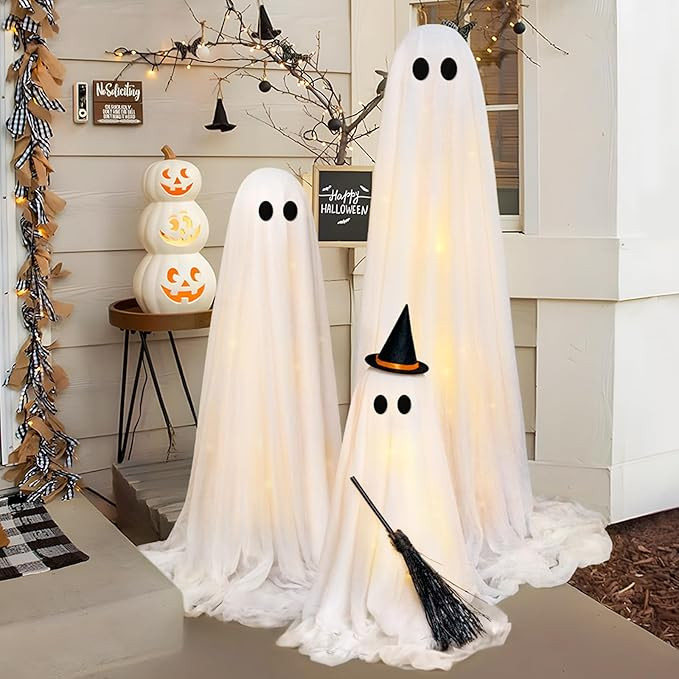 Halloween Decorations - Halloween Decorations Outdoor - Set of 3 Light Up Spooky Ghosts Decoratio... | Amazon (US)