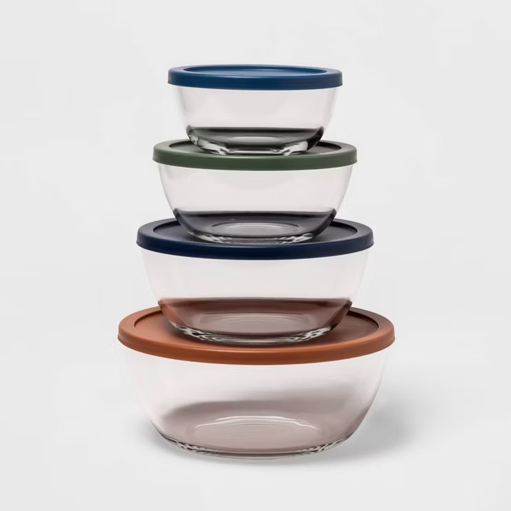 Set of 4 Glass Mixing bowls with Lids - Made By Design™ | Target