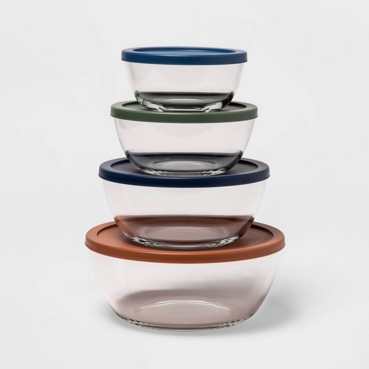Set of 4 Glass Mixing bowls with Lids - Made By Design™ | Target