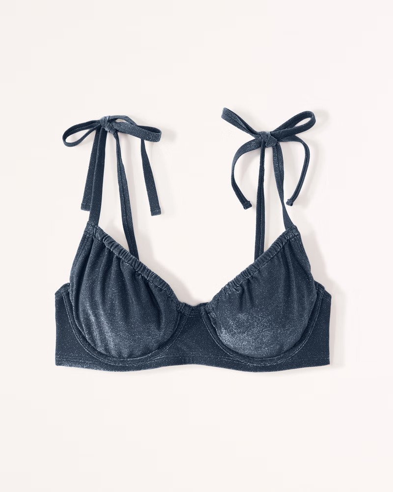Shimmer Tie-Strap Underwire Bikini Top | Abercrombie & Fitch (UK)