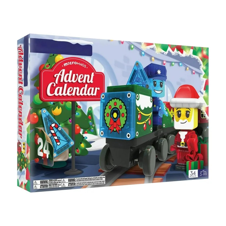 34-Piece Magnetic Christmas Advent Calendar Construction Building Set, 34 New Holiday Themed Magn... | Walmart (US)