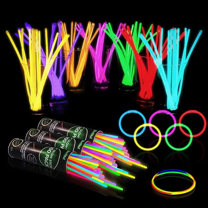 300 Glow Sticks Bulk Party Supplies - Halloween Glow in The Dark Fun Party Favors Pack with Conne... | Amazon (US)