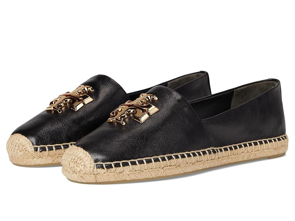 Tory Burch Eleanor Espadrille Women's Shoes Perfect Black/Gold 1 : 5 M, Velvet | Zappos