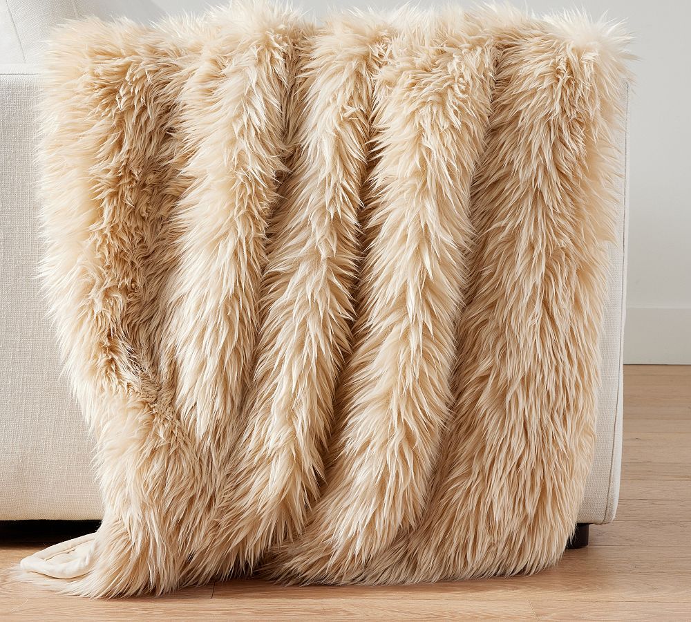 Luxe Faux Fur Throw | Pottery Barn (US)