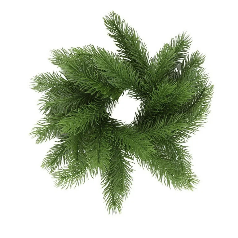 Christmas Candle Rings Wreath Norfolk Pine Garland for Home Table Centerpieces | Walmart (US)