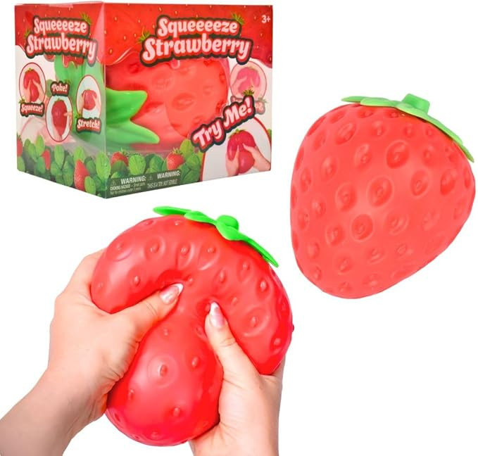 Squishy Extra Large Strawberry, Gag Gifts Funny Adult, Giant Stress Ball, Fidget Sensory Toy for ... | Amazon (US)