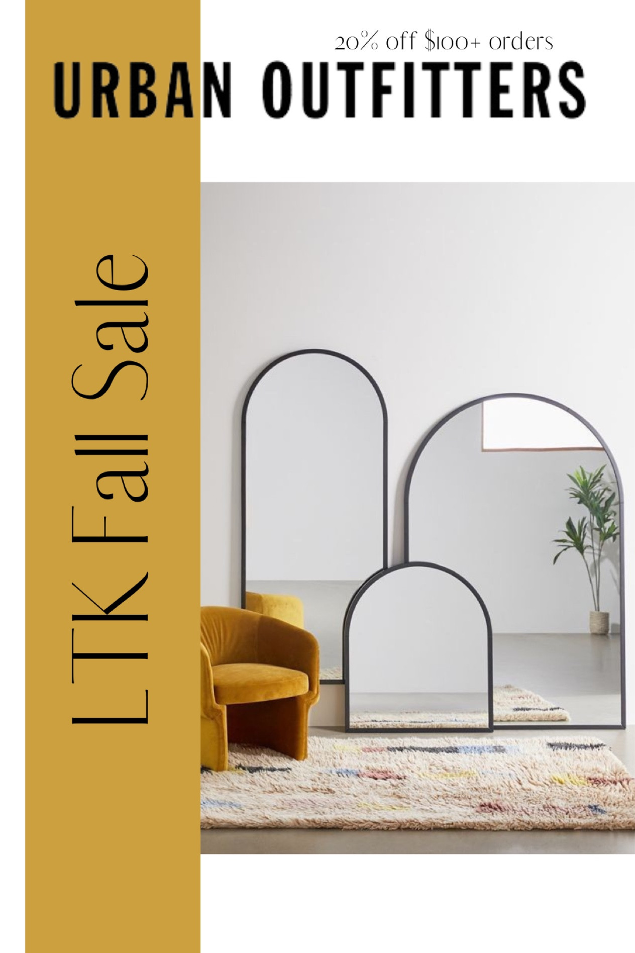 Urban Outfitters is 20% off (orders over $100) SITEWIDE for the LTK Sale!! Today-Sept 20, exclusively in the LTK app.

Urban Outfitters, UO, home, home goods, decorations, house decorations, home decor, boho style, mirrors, floor mirror

#LTKhome #LTKSale #LTKsalealert