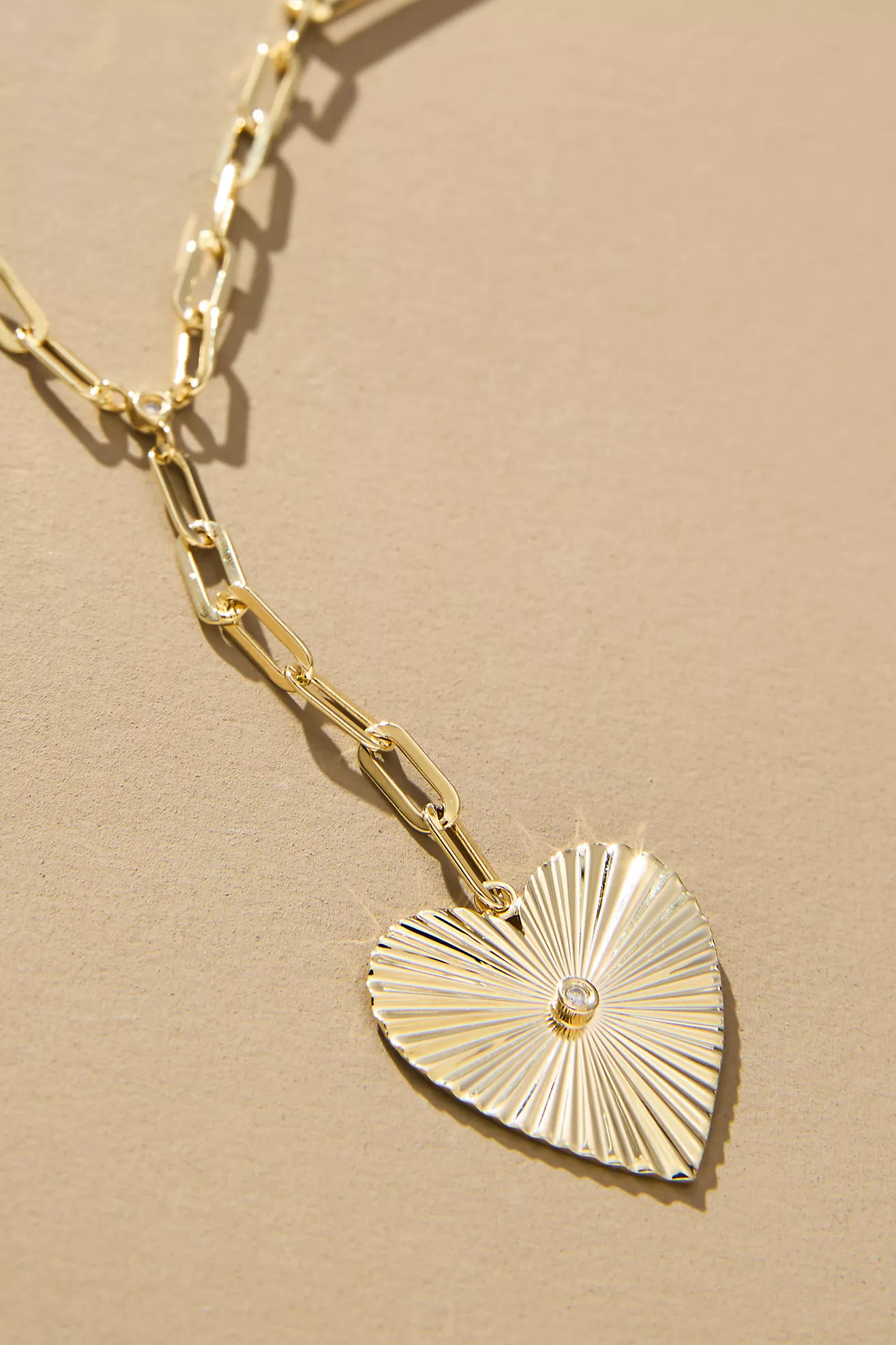Jennifer Zeuner Sheldon Heart Lariat Necklace | Anthropologie (US)