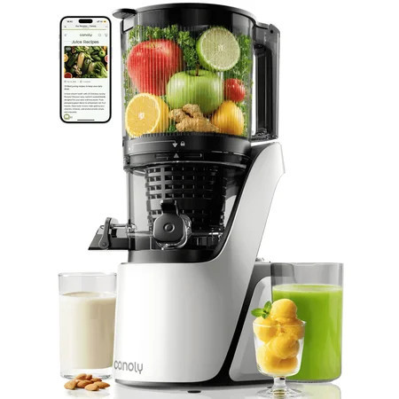Canoly C16 Cold Press Juicer: 6" Extra Wide Chute, 3-in-1 for Juice, Sorbet & Nut Milk. Quiet, Easy to Clean & BPA-Free,White. | Walmart (US)