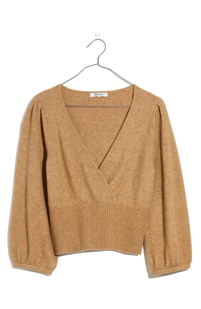Madewell Coziest Yarn Crop Wrap Sweater | Nordstrom | Nordstrom