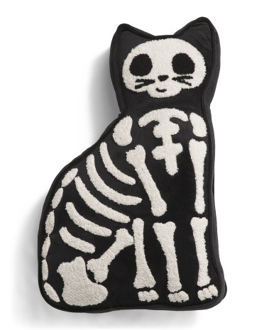 12x20 Shaped Skeleton Cat Pillow | TJ Maxx