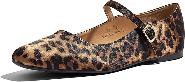 LUCKY STEP Women's Mary Jane Flat Shoes Comfortable Dress Shoes Ankle Strap Round Toe Retro Faux ... | Amazon (US)