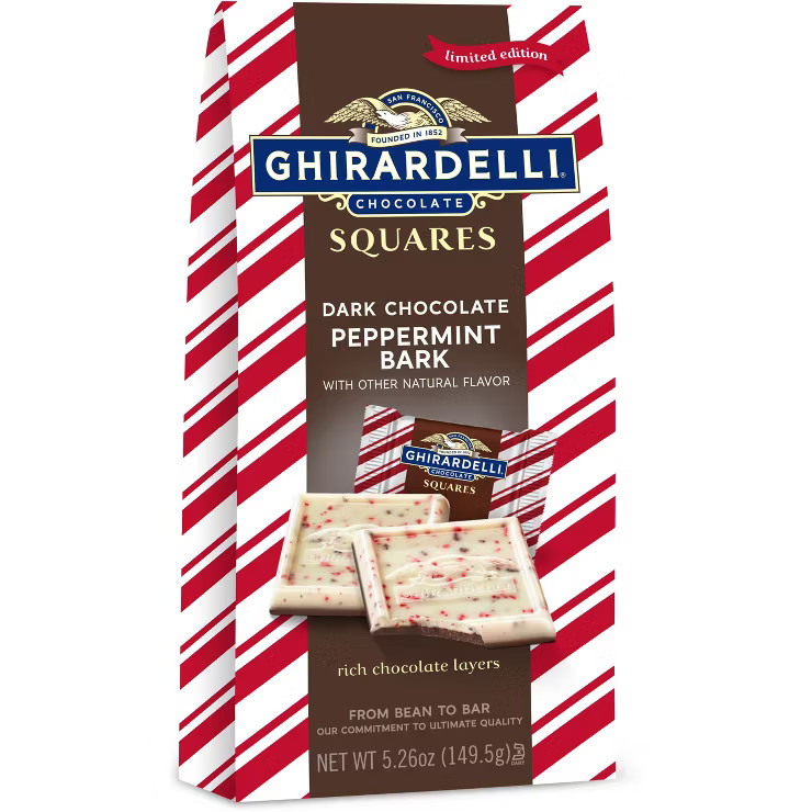 Ghirardelli Holiday Dark Chocolate Peppermint Bark Chocolate Squares - 5.26oz | Target