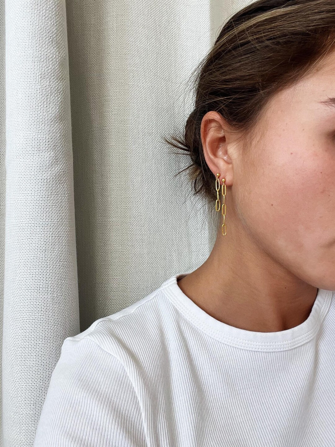 Paperclip Drop Earrings - Etsy | Etsy (US)