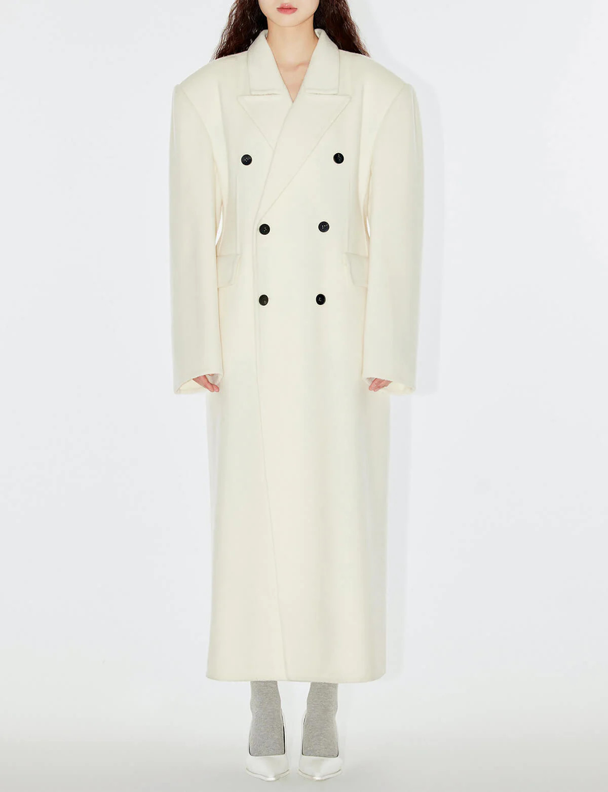 White Maxi Double Breasted Coat-BESTSELLER | Pixie Market