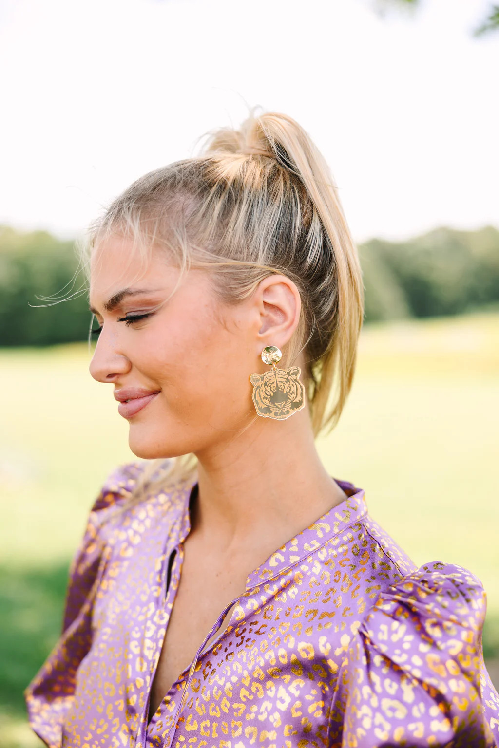 Taylor Shaye Designs: Go Tigers Gold Earrings | The Mint Julep Boutique