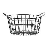 Foreside Home & Garden Black Round Matte Metal Wire Basket with Handles | Amazon (US)