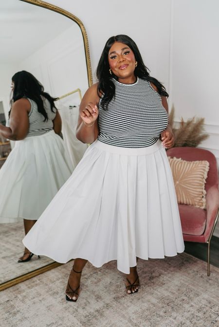 One of my favorite tops from Walmart this season! So perfect for spring vacation.

Top XXL 
Skirt - linked something similar 

Plus Size Fashion, Pleated Skirt Outfit, Nautical inspired Outfit

#LTKplussize #LTKfindsunder50 #LTKfindsunder100