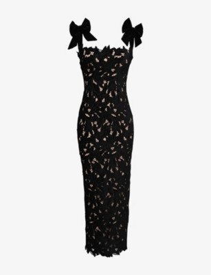 Tiff Floral-Lace Slim-Fit Woven Maxi Dress | Selfridges