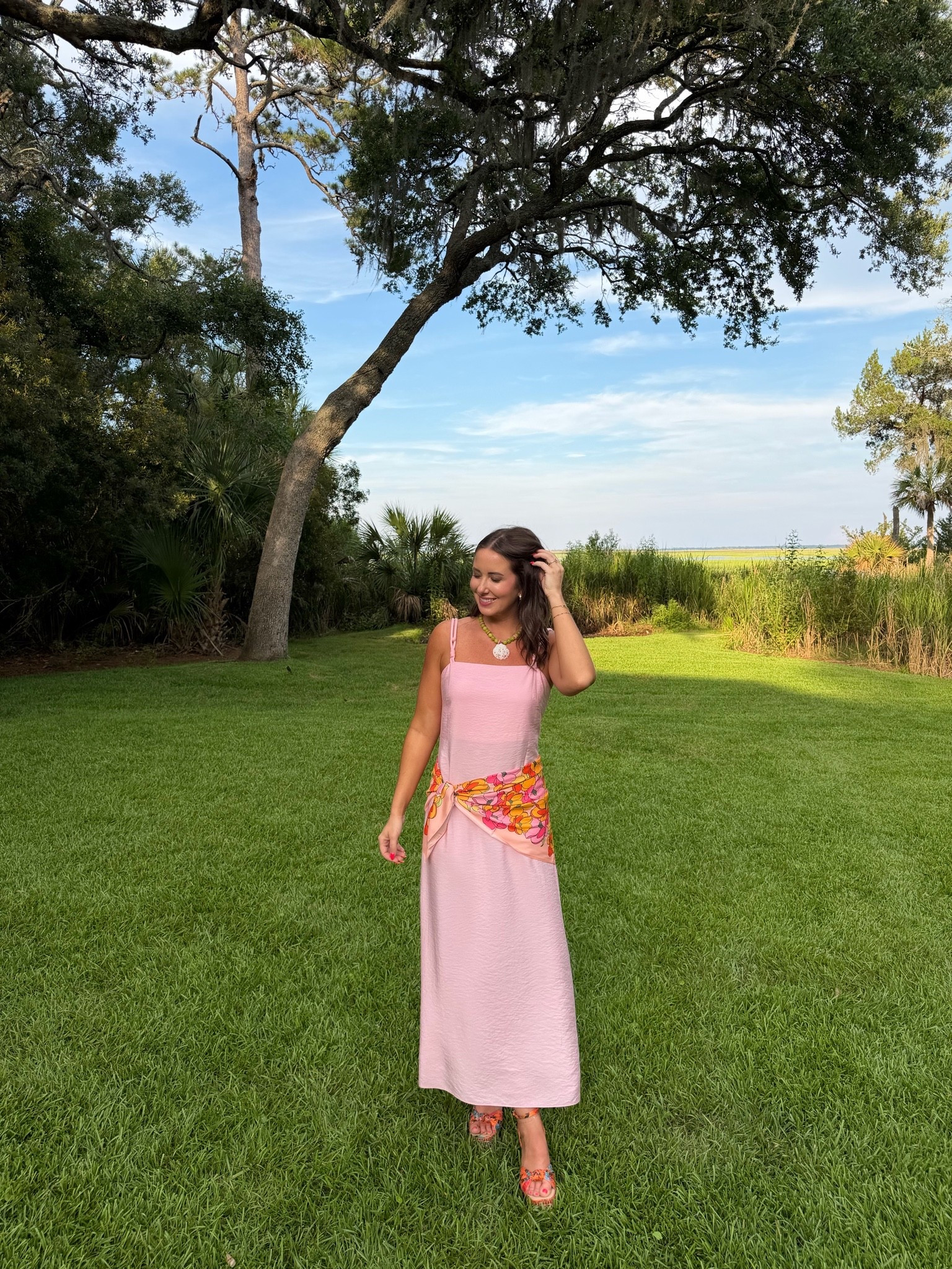 My pink maxi dress is on sale!! Wearing a medium but should have sized down to a small! + I’m loving the silk scarf trend right now - it just adds the perfect statement piece to the dress ✨

#LTKootd #LTKTravel #LTKSaleAlert