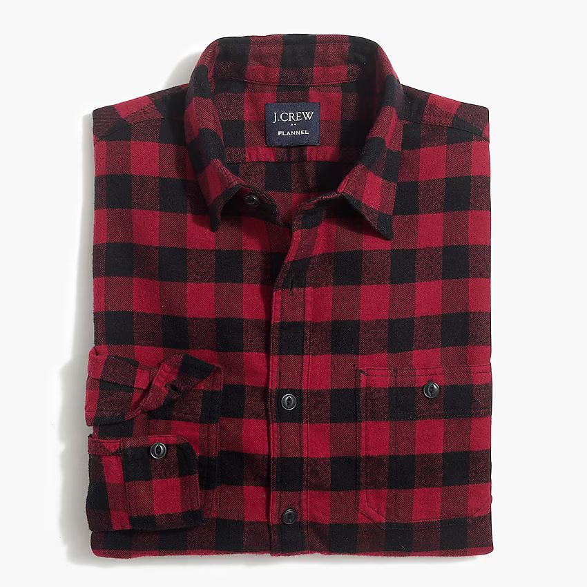 Buffalo check regular flannel shirt | J.Crew Factory