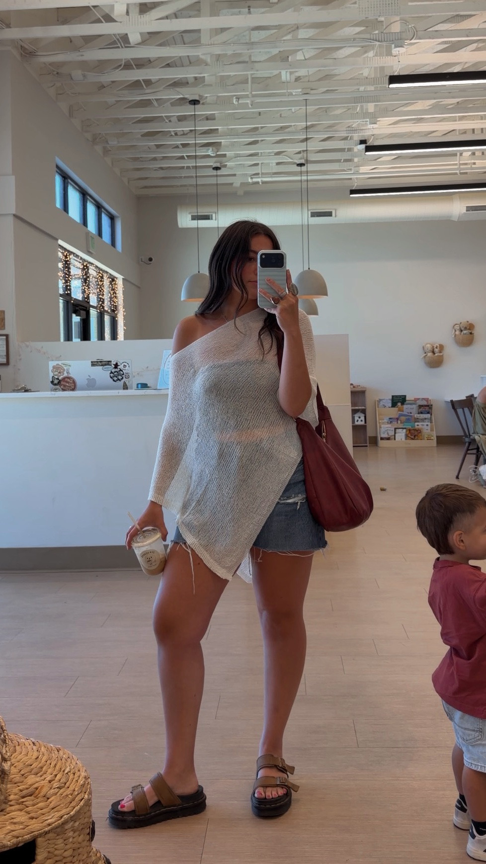 im obsessed with ponchos rn 🤭 oh also shorts are old navy jeans cut into shorts but i tagged similar
