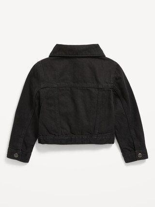 Cropped Embroidered Trucker Jean Jacket for Toddler Girls | Old Navy (US)
