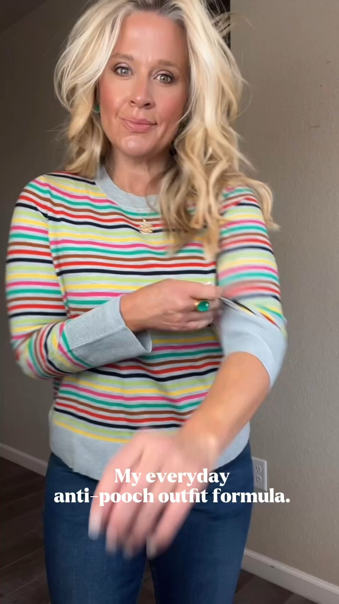 ✨Tap the bell, save and ❤️ start here over 40 fashion, midlife style, midsize fashion and luxury looks for less.  

⬇️Sizing information:
12 jeans tts (size up if in between sizes.)
Sweater large (size up if in between sizes.)

Belly showing in every casual outfit? Start here. ❤️

This is my everyday anti pooch outfit formula when I want to be comfortable but still feel pulled together.

✨ LIFT with earrings and a necklace that pull the eye up toward your face
✨ SKIM with a soft sweater that falls over the middle instead of grabbing it
✨ BALANCE with mid rise bootcut jeans that create a longer, cleaner line through the leg

And the best part? You do not have to spend a lot to look good and feel good.

These Scenario Mid Rise Bootcut Jeans and the Free Assembly Cozy Yarn Crewneck Sweater are both Walmart finds that make an easy everyday outfit feel so much more intentional.

Same body. Different physics.™ ❤️

👑 Helping you look good, feel good.-Lindsey Denver   Check back daily for belly-friendly style, confidence, and Outfit Physics™.

#LTKOver40 #LTKMidsize #LTKPlusSize

Comment SHOP below to receive a DM with the link to this post on my LTK ⬇ https://liketk.it/6n7vX