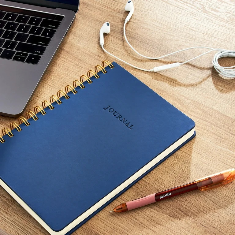 Pen+Gear PU Cover Journal, Navy, 240 Pages, Spiral, Uncoated Paper. | Walmart (US)