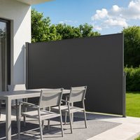 VEVOR Retractable Side Awning, 71"" x 118"" Patio Retractable Side Screen with 180 g/m² Polyester Fabric, Waterproof Sunshade Outdoor Privacy Screen Room Divider for Garden, Balcony, Pools, Deck, Gray | Vevor US