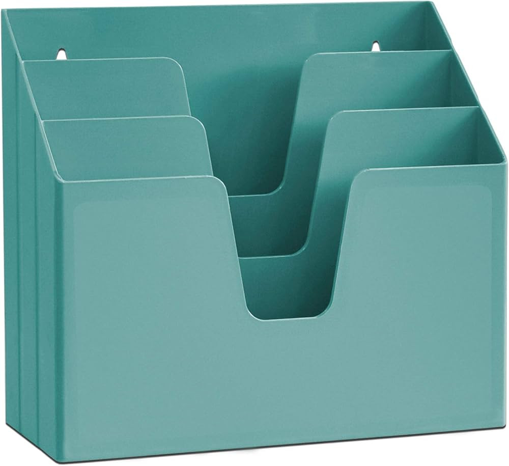 Acrimet Horizontal Triple File Folder Holder Organizer (Solid Green Color) | Amazon (US)