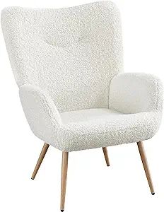 Yaheetech Boucle Fabric Accent Chair, Sherpa Furry Casual Chair with High Back and Soft Padded, M... | Amazon (US)