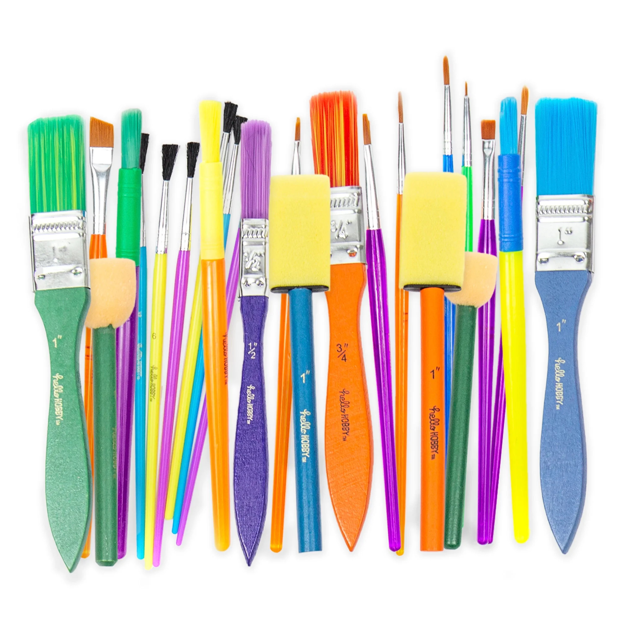 Hello Hobby Assorted Paint Brushes, 25 Count | Walmart (US)