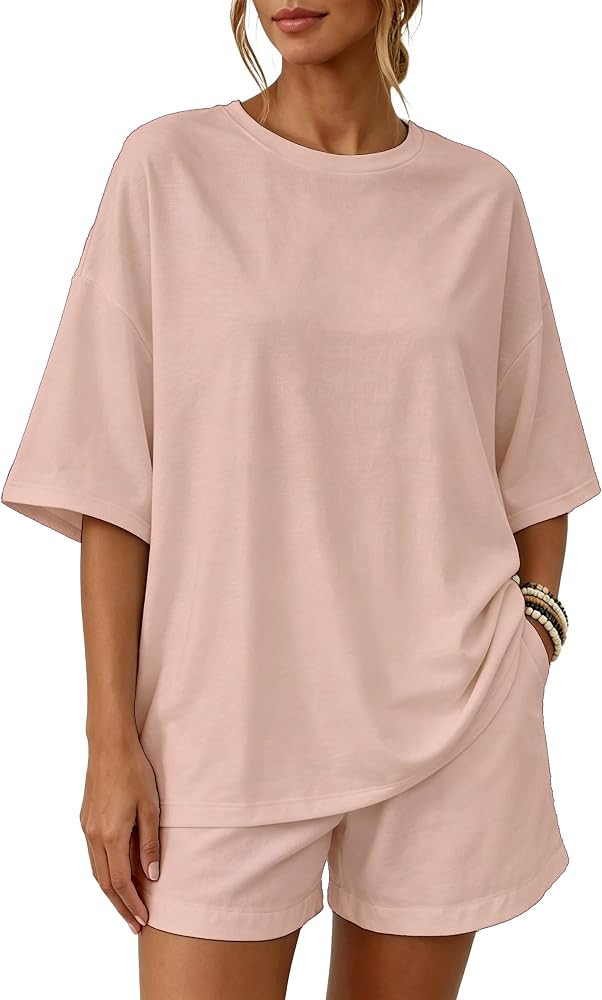 YIOIOIO Womens 2 Piece Summer Matching Outfit Lounge Set with Pockets | Amazon (US)