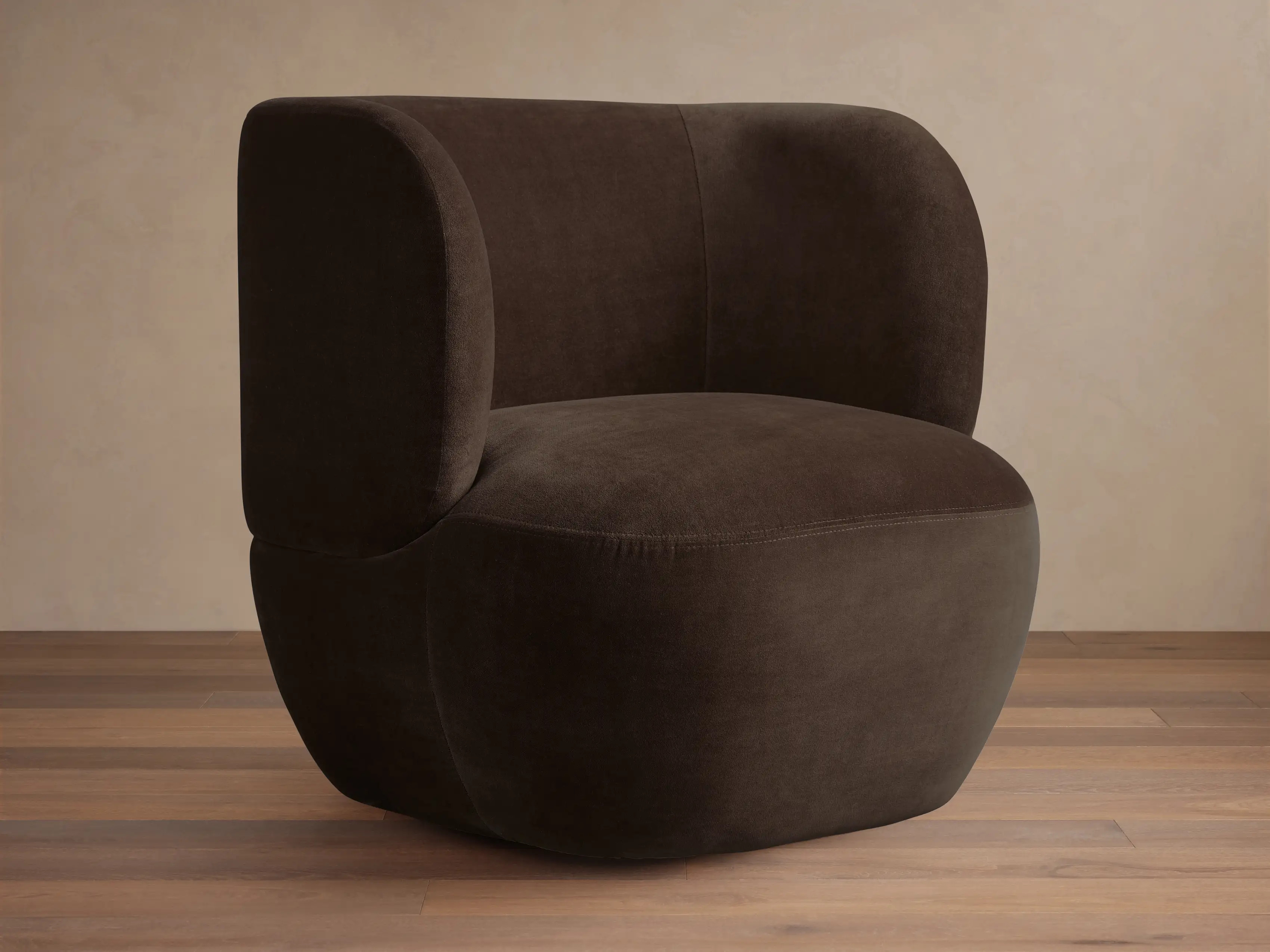 Lenny Swivel Chair in Banks Mocha | Arhaus