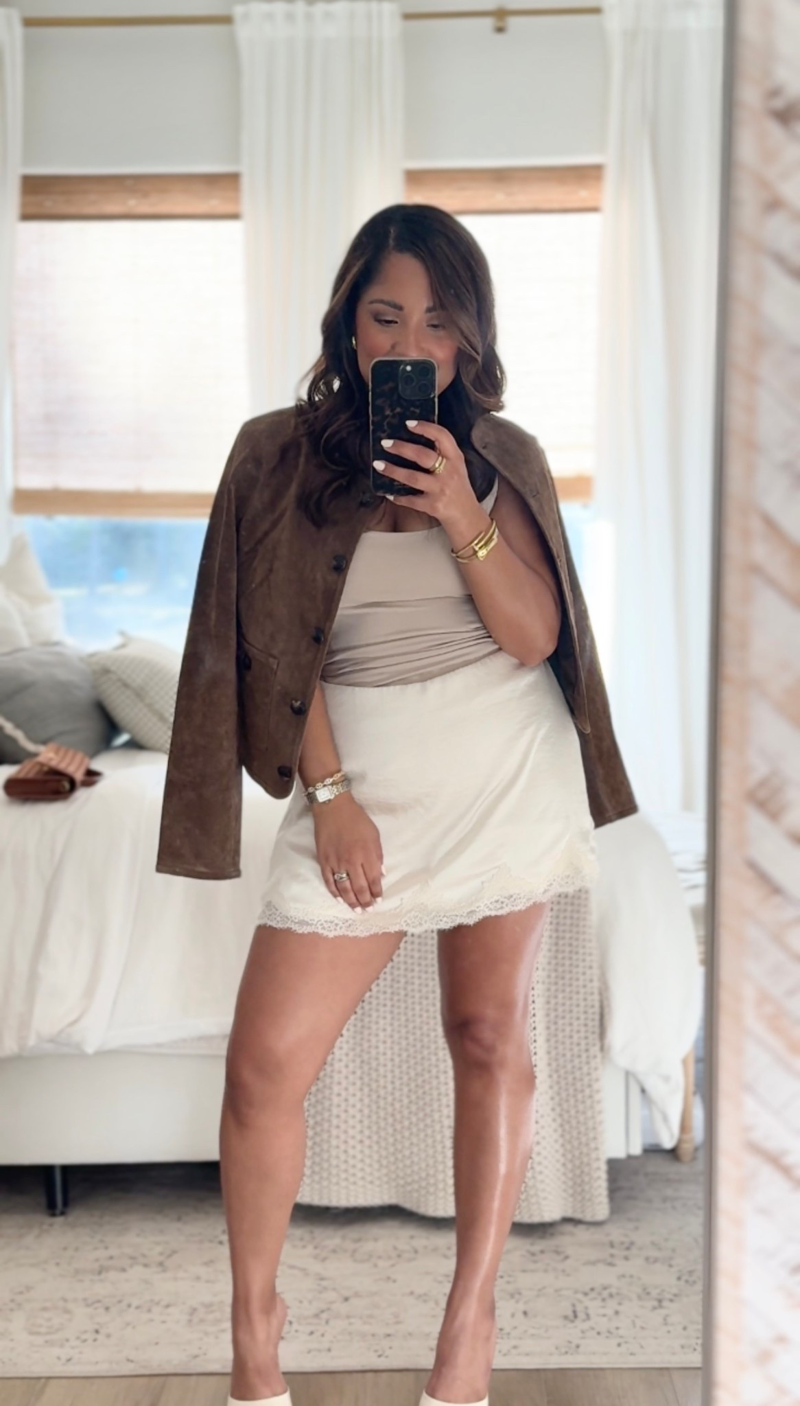 Date night outfit! Love this suede jacket so much. It’s the perfect brown and the lace skirt is sexy yet sophisticated! 👏

#LTKPetite #LTKFindsUnder50 #LTKootd