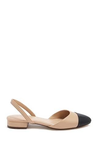 Faux Leather Cap Toe Slingback Flats | Forever 21 (US)