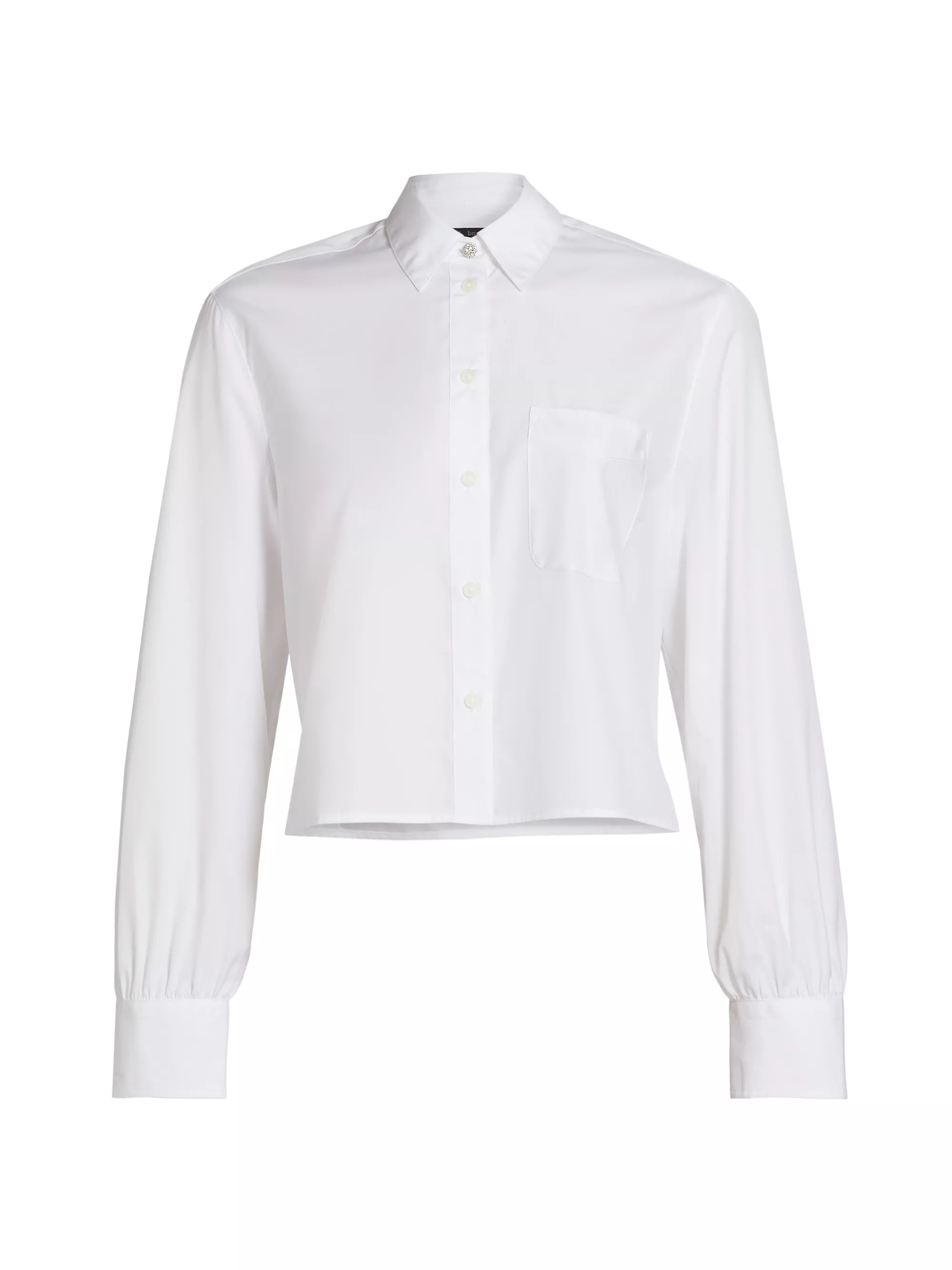 Maxine Jewel Cotton Cropped Shirt | Saks Fifth Avenue