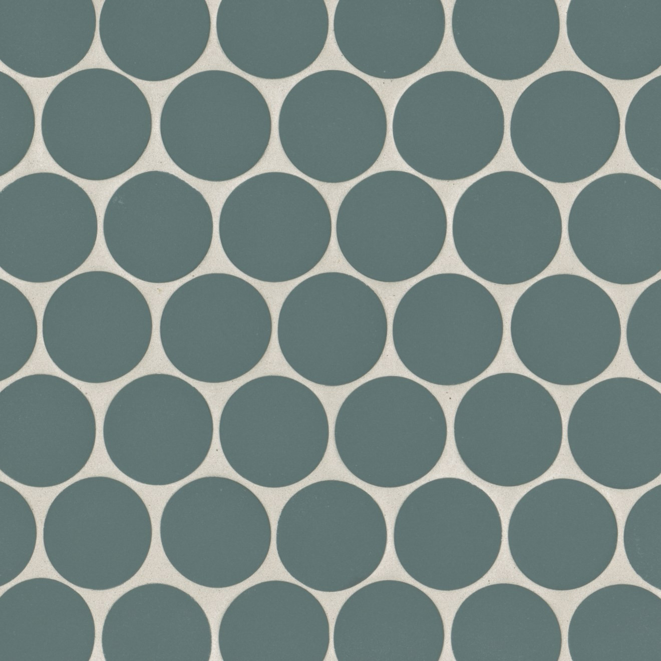 Makoto 2" Round Matte Porcelain Mosaic Tile in Arashi Blue | Bedrosians Tile & Stone