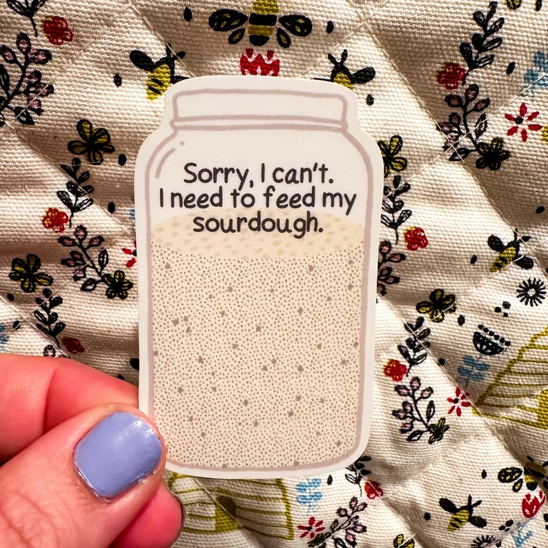 I Need to Feed My Sourdough Cottage Core Hand Drawn Laptop Water Bottle Notebook Sticker Spring M... | Etsy (US)